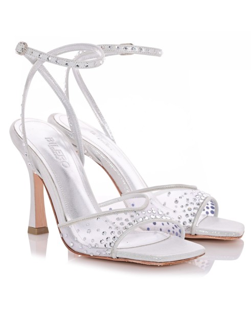 Bridal Sandals Silver Leather