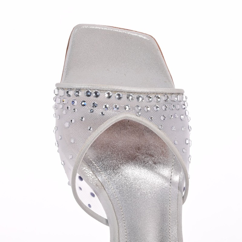 Bridal Sandals Silver Leather