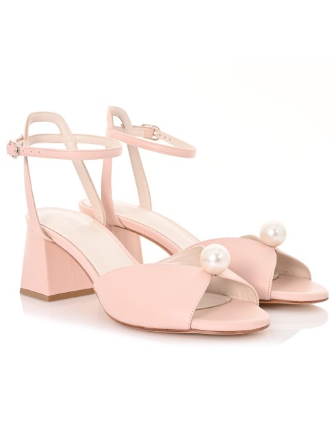 Bridal Sandals Pink Leather