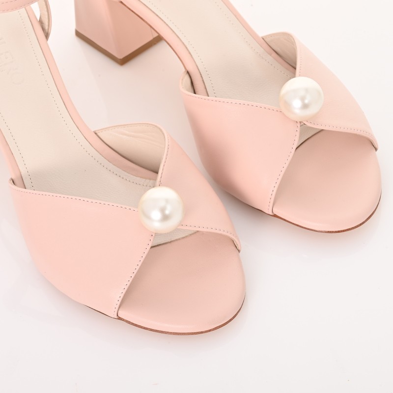 Bridal Sandals Pink Leather
