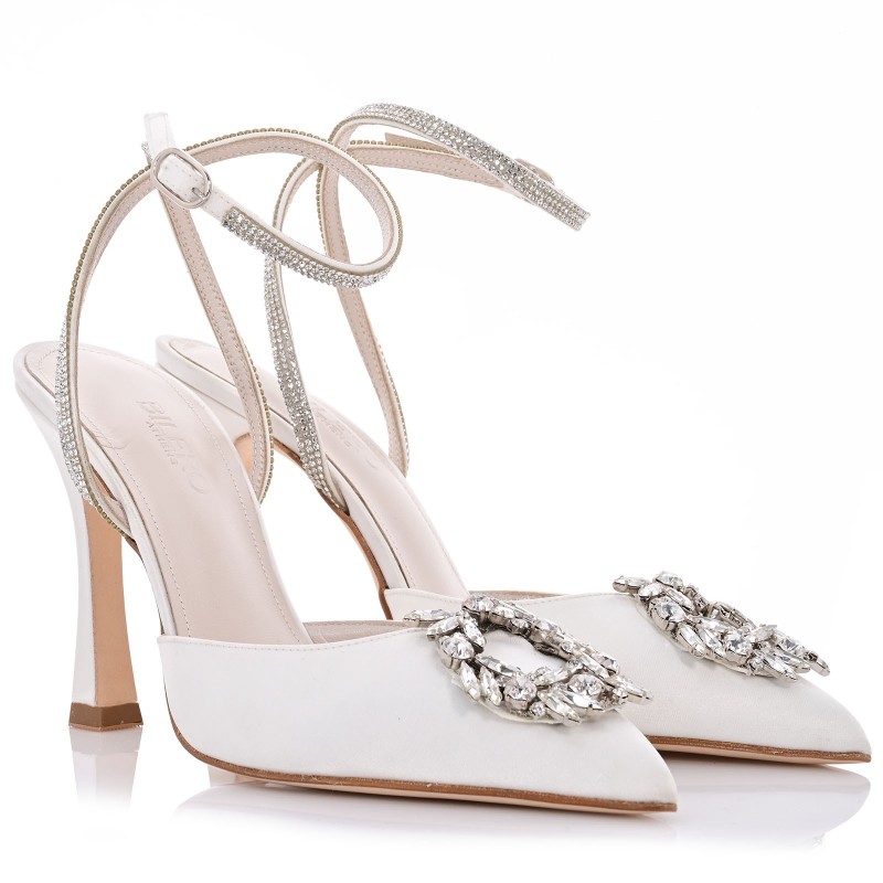 Bridal Pumps White Satin