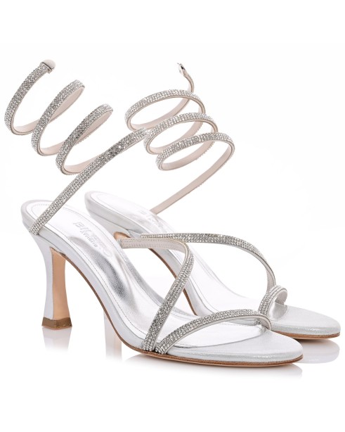 Bridal Sandals Silver Leather