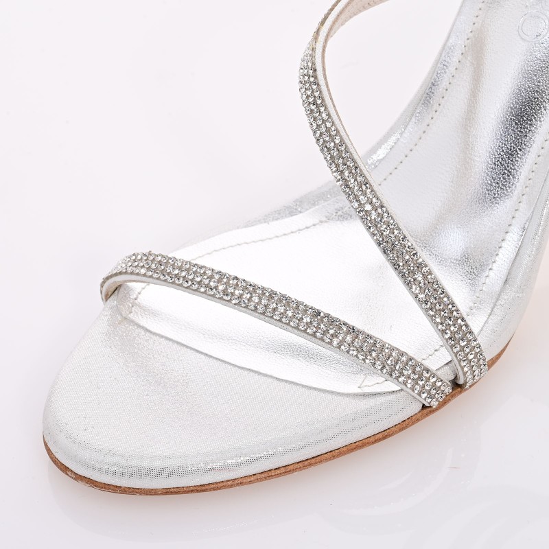 Bridal Sandals Silver Leather