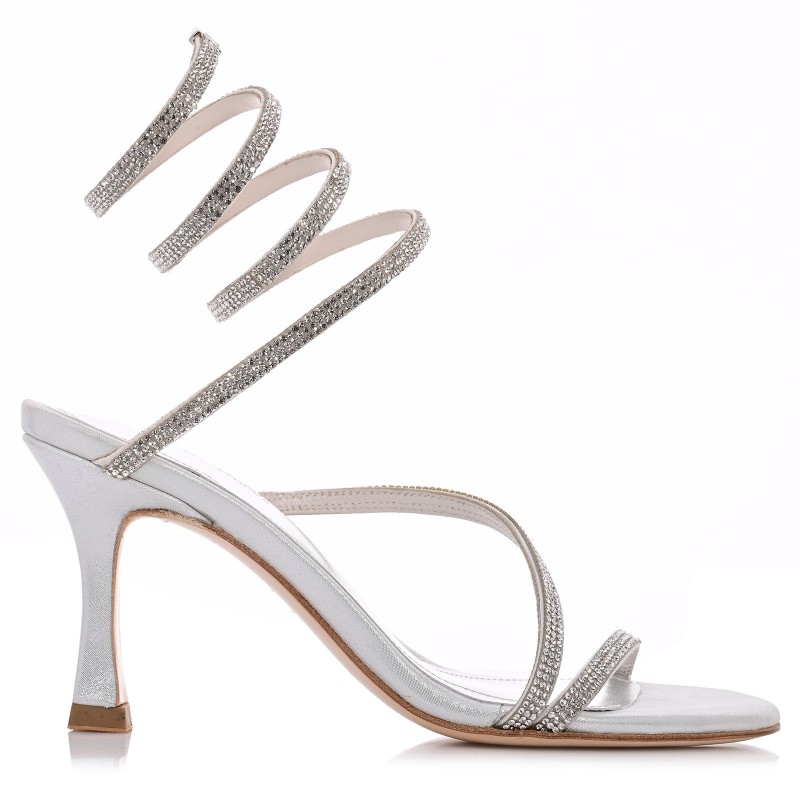 Bridal Sandals Silver Leather