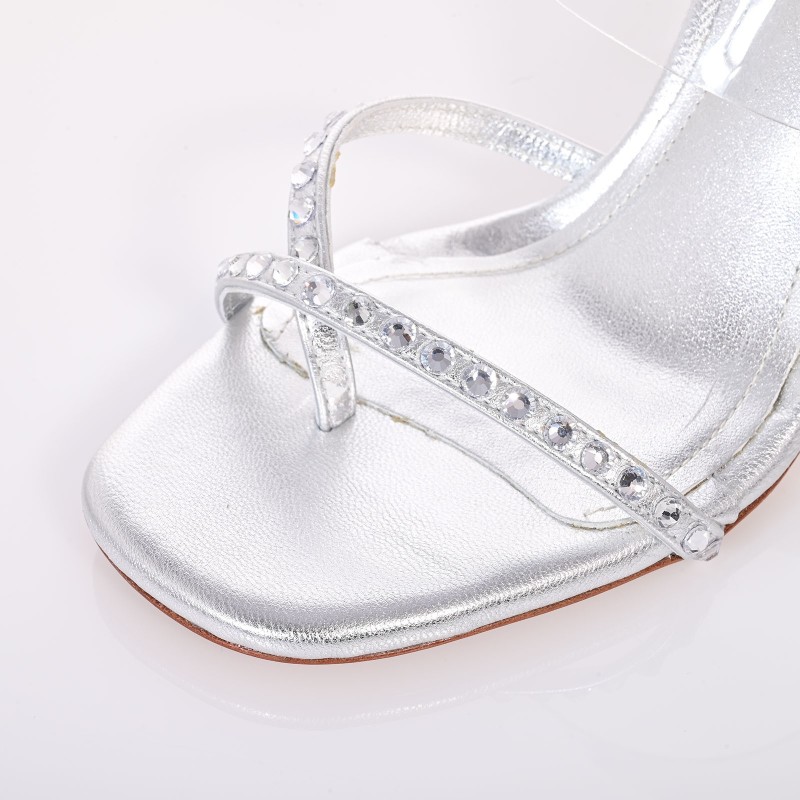 Bridal Mules Silver Leather