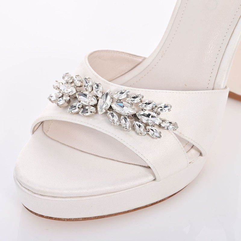Bridal Sandals White Leather