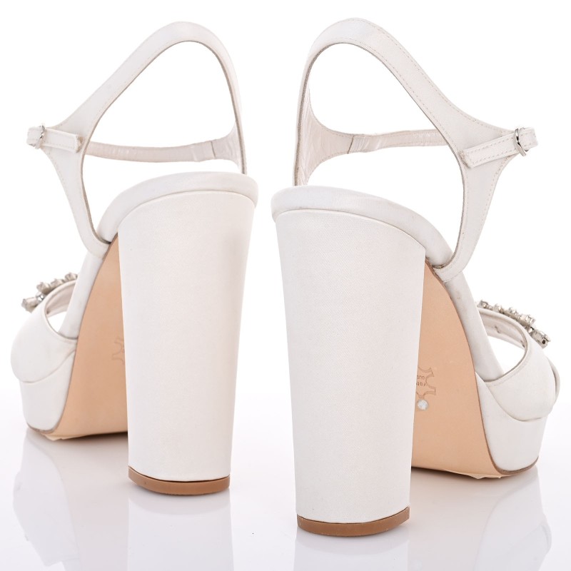 Bridal Sandals White Leather