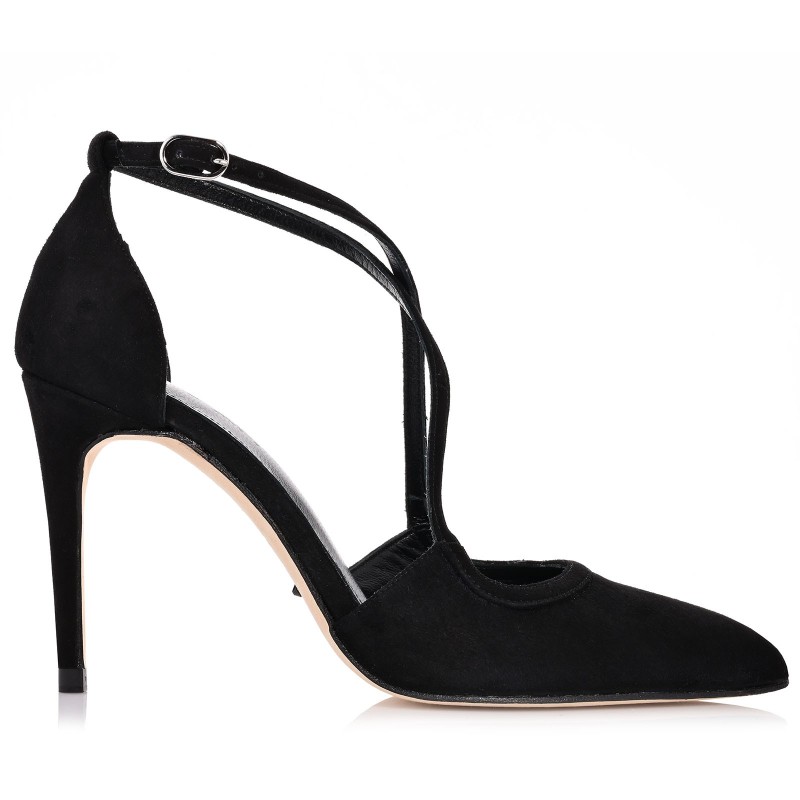 Women's Black Suede Leather Pumps