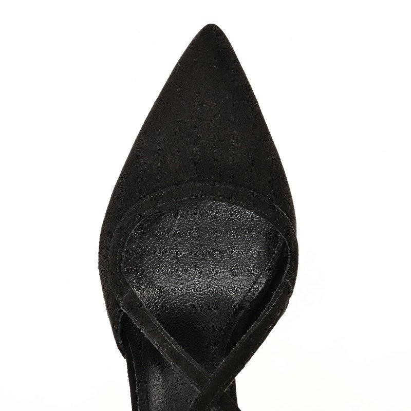 Women's Black Suede Leather Pumps