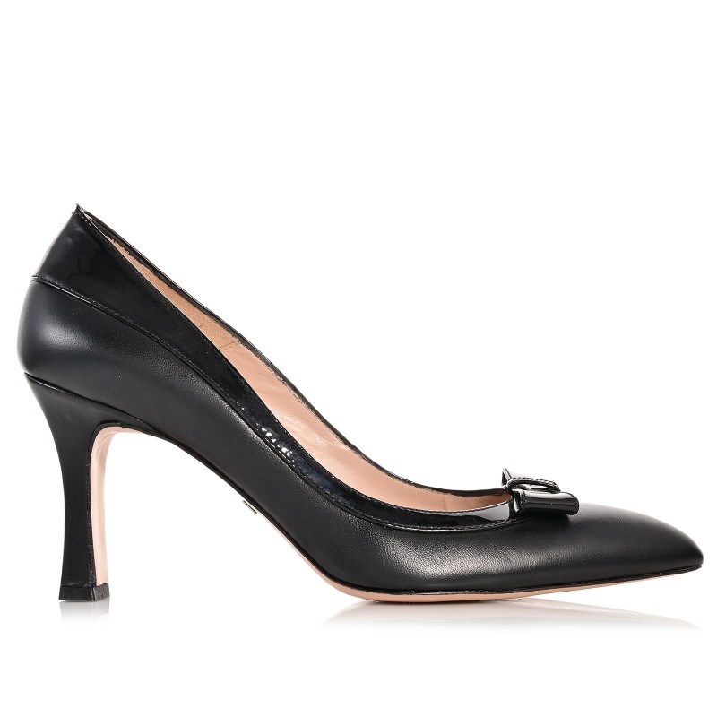 Black Leather Pumps