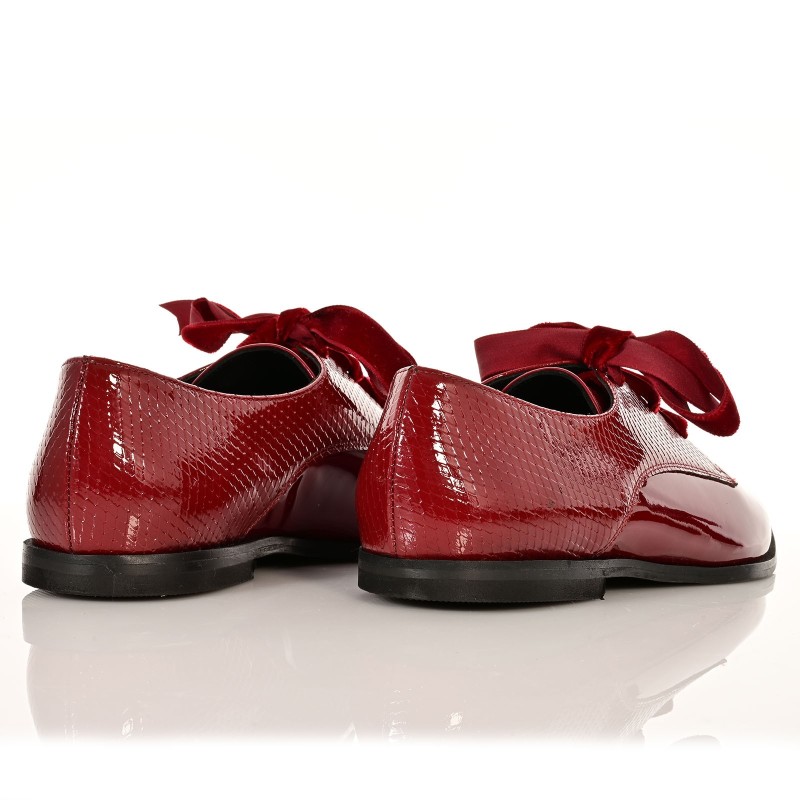 Women's Flat Shoes Burgundy Leather