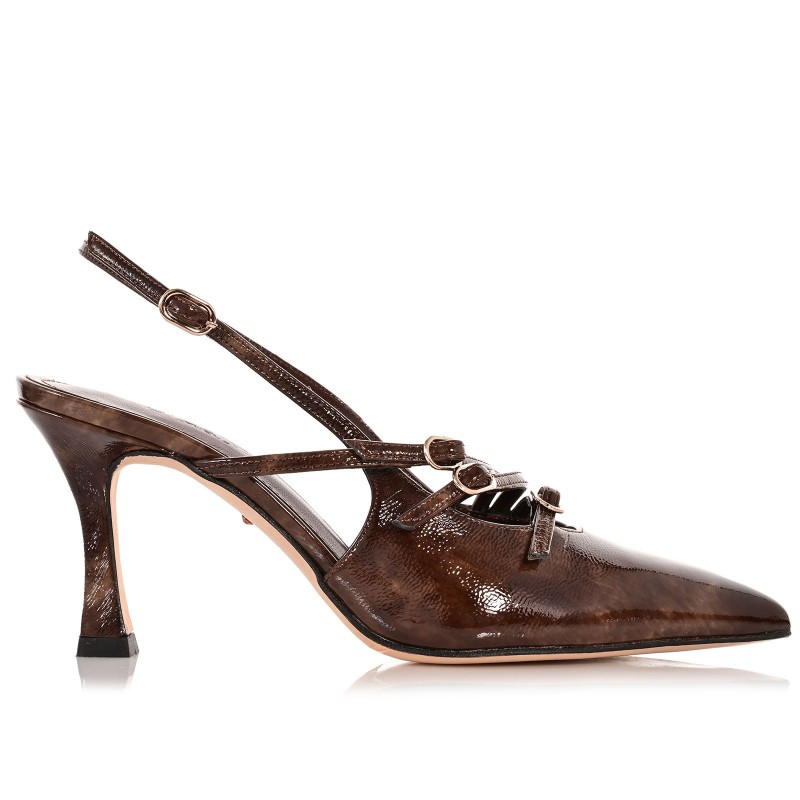 Women's Brown Patent Leather Pumps