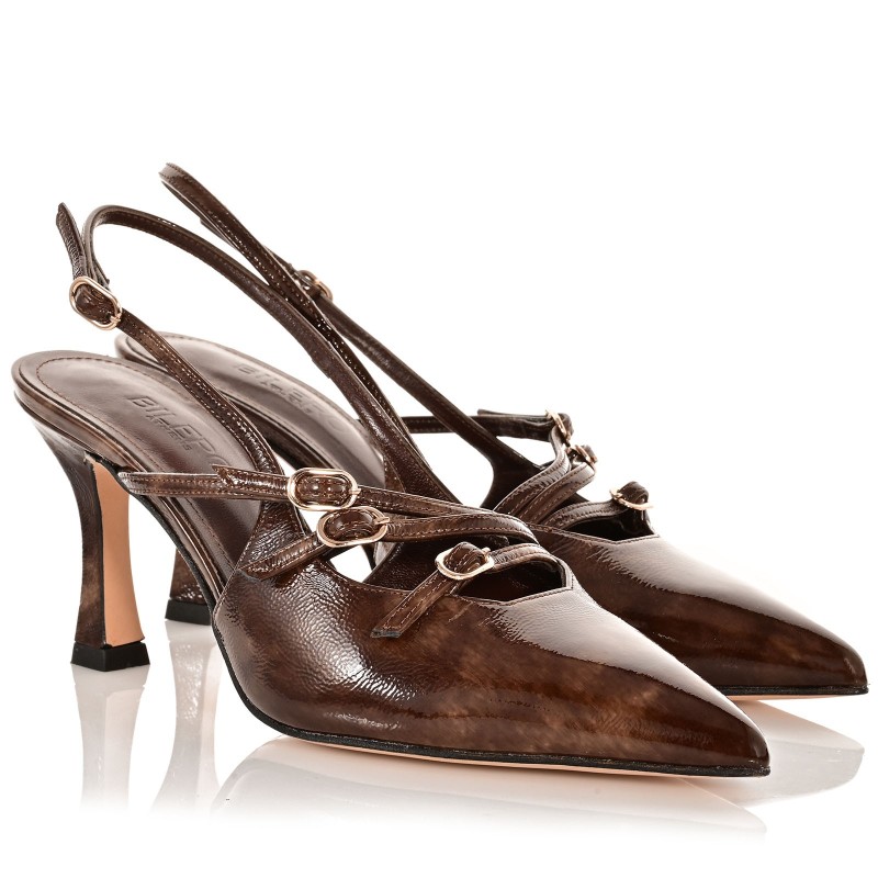 Women's Brown Patent Leather Pumps