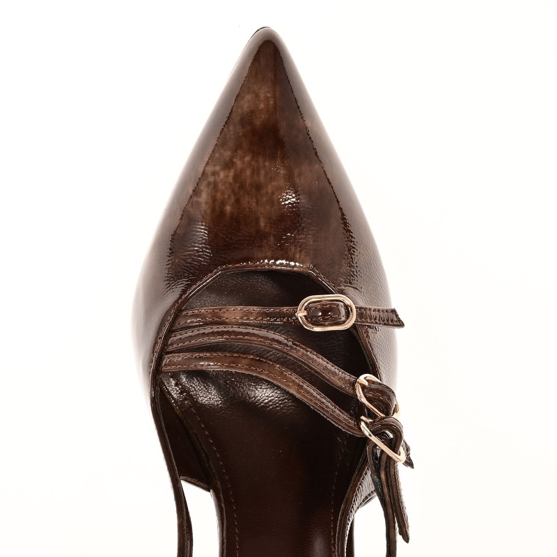 Women's Brown Patent Leather Pumps
