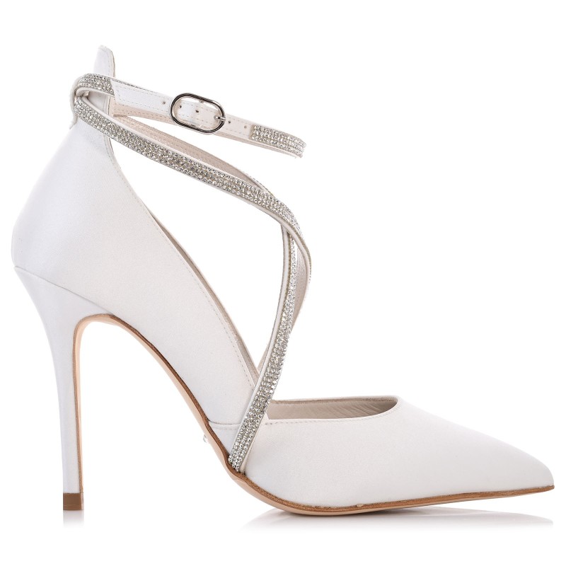 Bridal Pumps White Satin