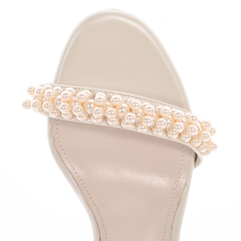 Bridal Sandals Ivory Pearl Leather