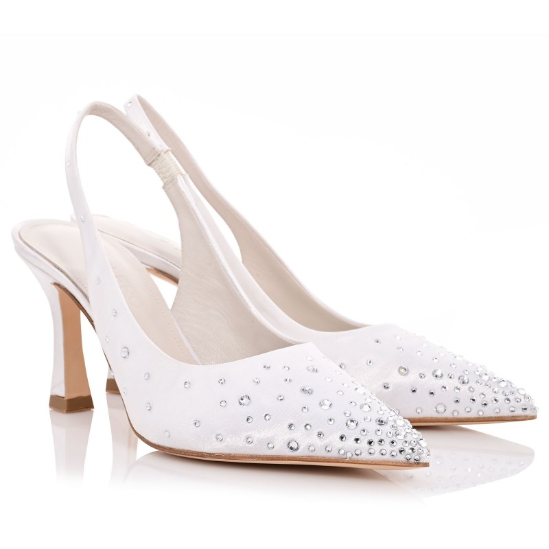 Bridal Pumps White Satin