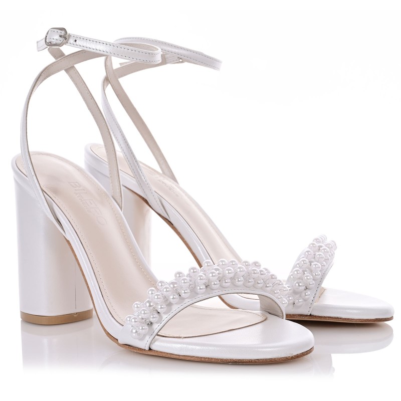 Bridal Sandals White Leather