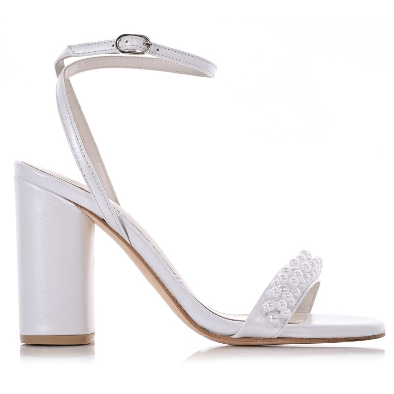 Bridal Sandals White Leather