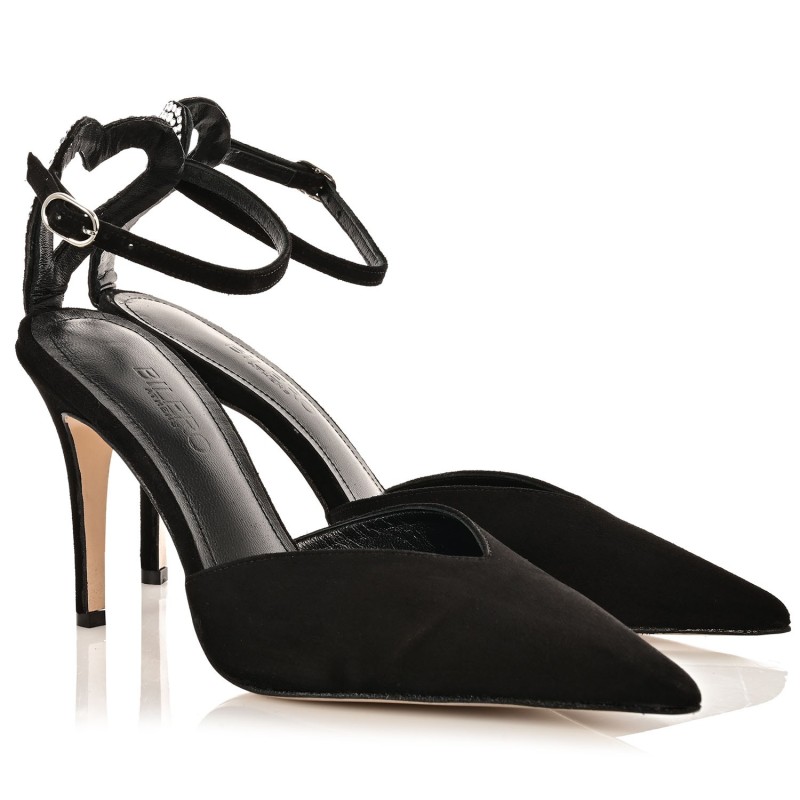 Women's Black Suede Leather Pumps