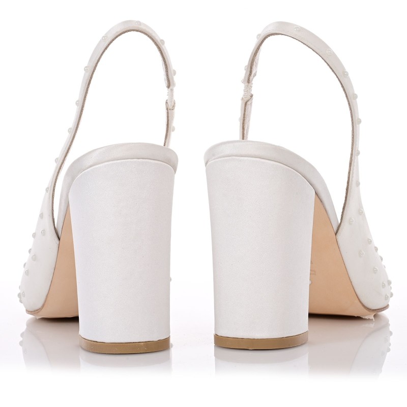 Bridal Pumps White Satin