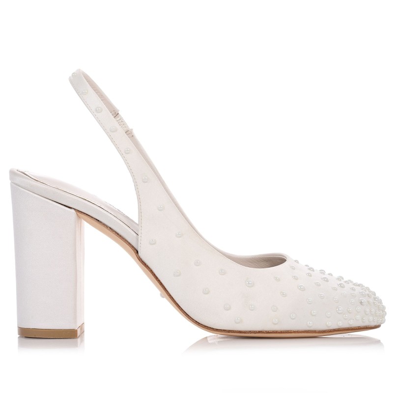 Bridal Pumps White Satin