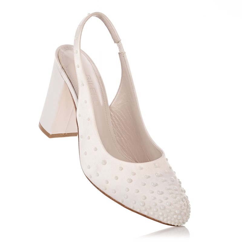 Bridal Pumps White Satin