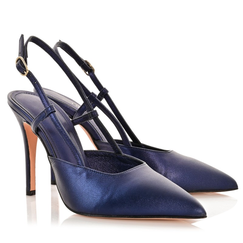 Women Blue Leather Pumps