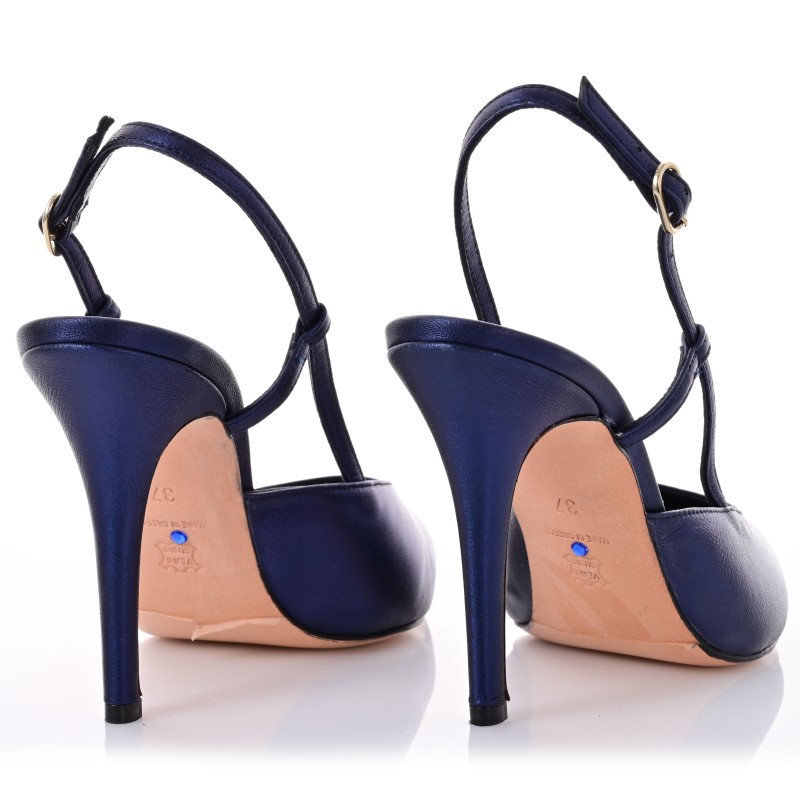 Women Blue Leather Pumps