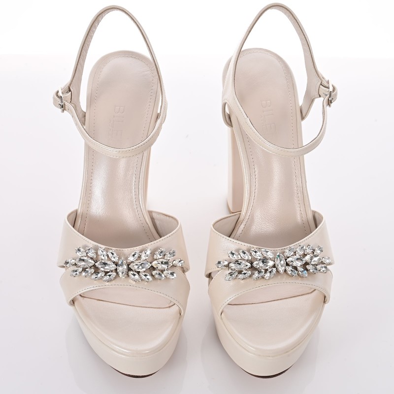 Bridal Sandals Ivory Leather