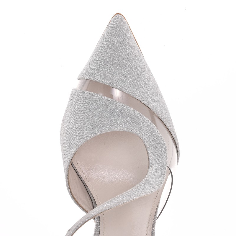 Bridal Pumps Silver Glitter