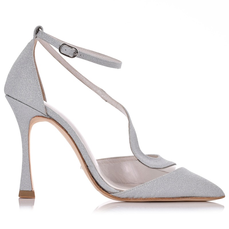 Bridal Pumps Silver Glitter