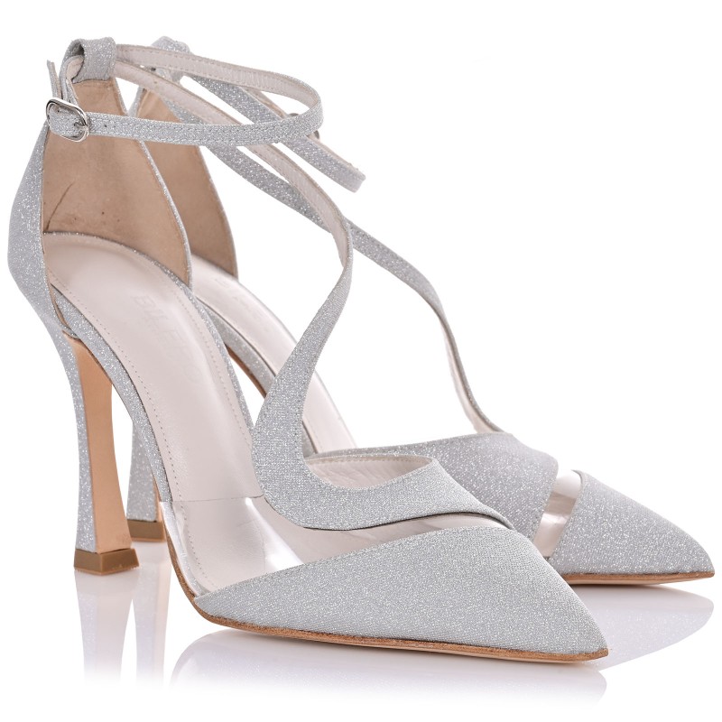 Bridal Pumps Silver Glitter