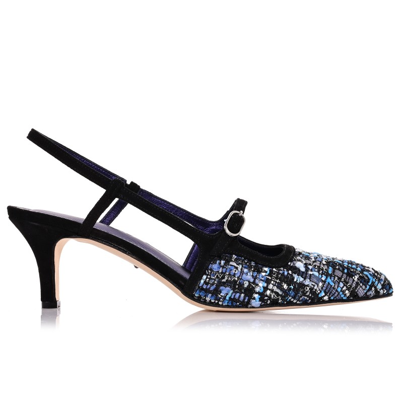 Women's Pumps Blue Fabric