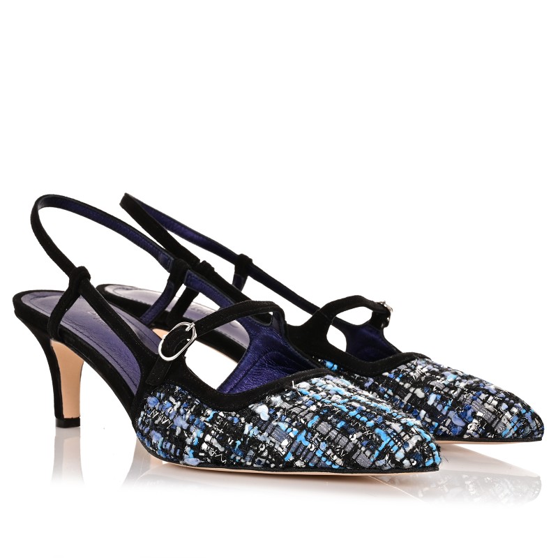 Women's Pumps Blue Fabric