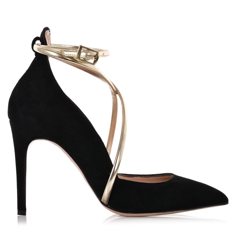 Women's Black Suede Leather Pumps