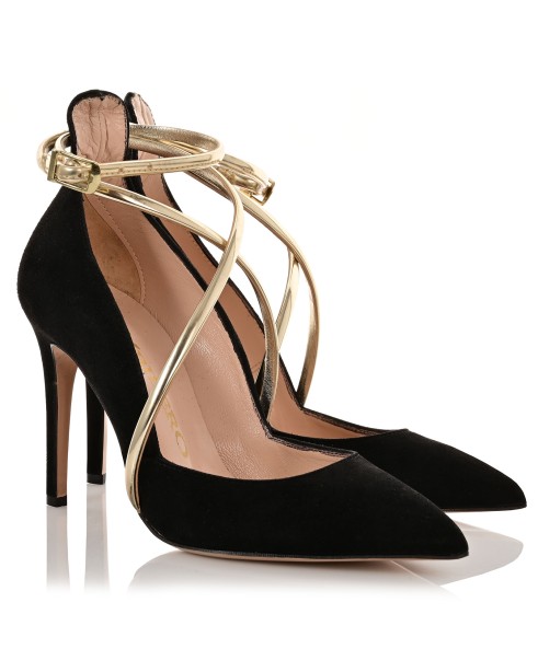 Women's Black Suede Leather Pumps