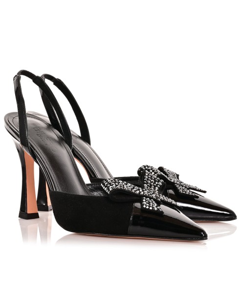 Women's Black Suede Leather Pumps