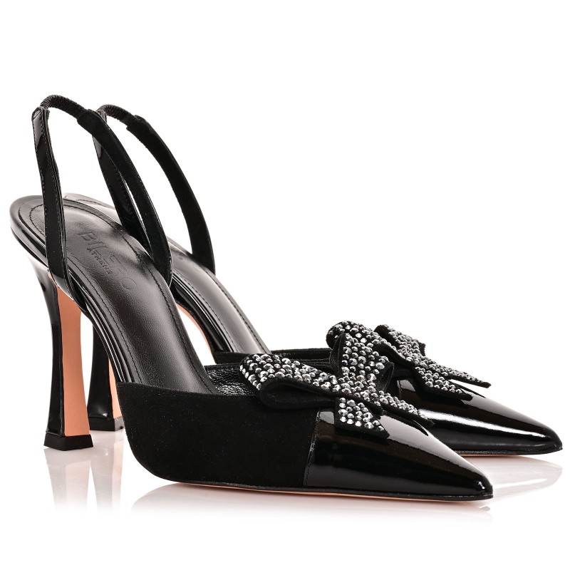 Women's Black Suede Leather Pumps