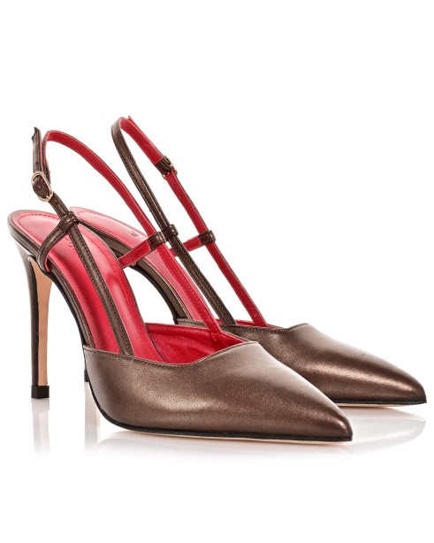 Women's Bronze Leather Pumps