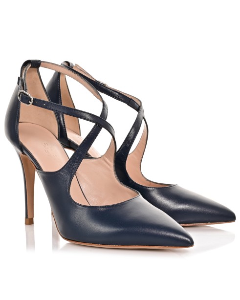 Women's Heels Blue Leather