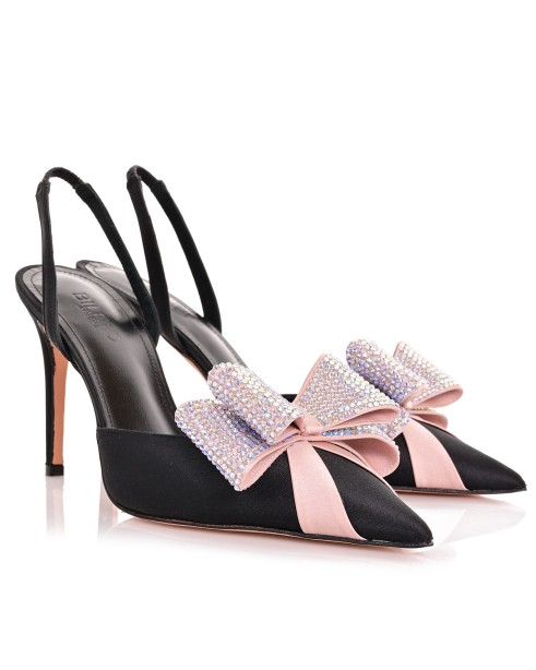 Women's Pumps Black Satin