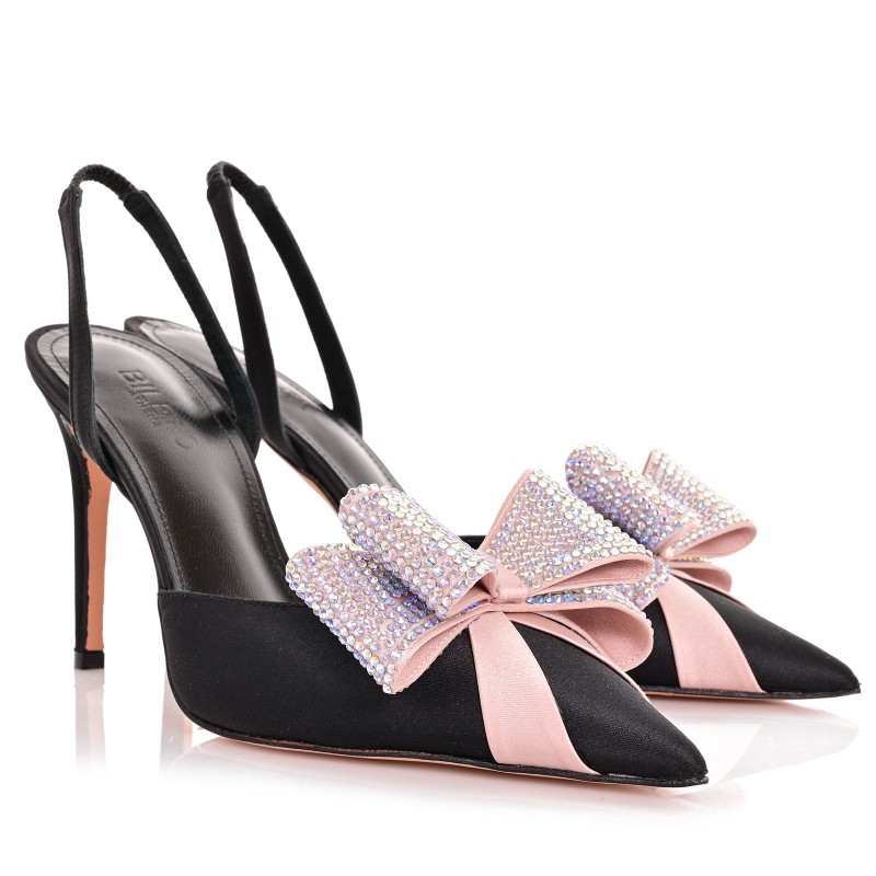 Women's Pumps Black Satin