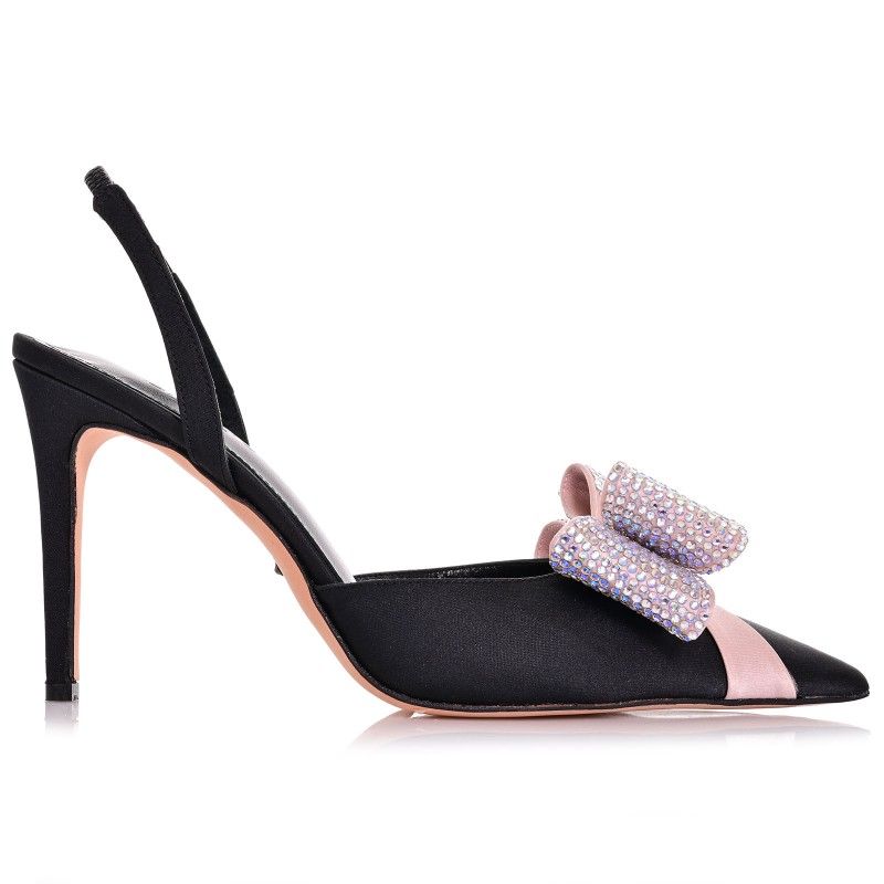 Women's Pumps Black Satin