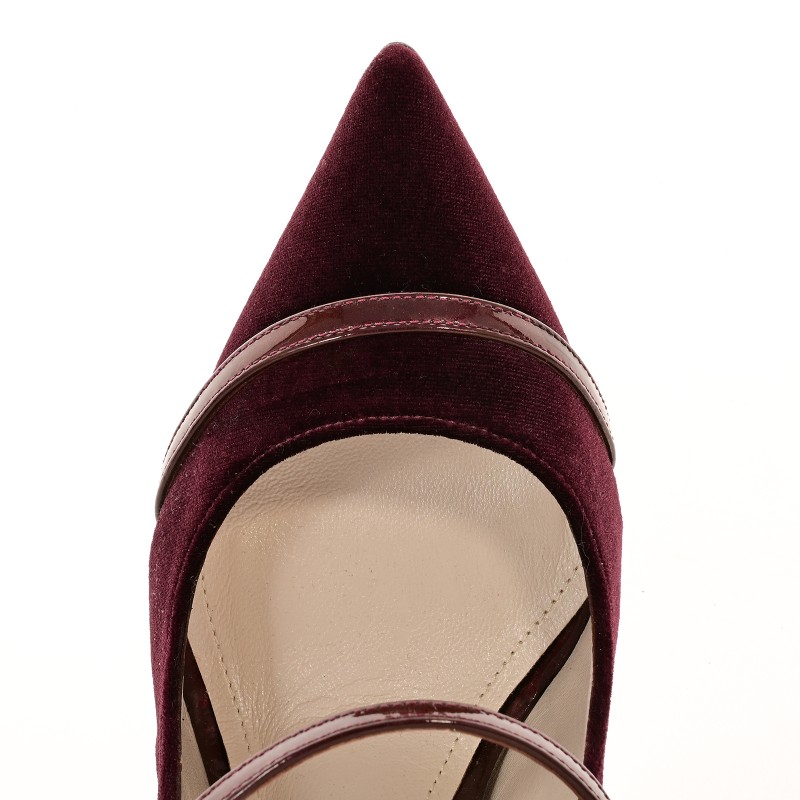 Women's Mules Burgundy Velvet