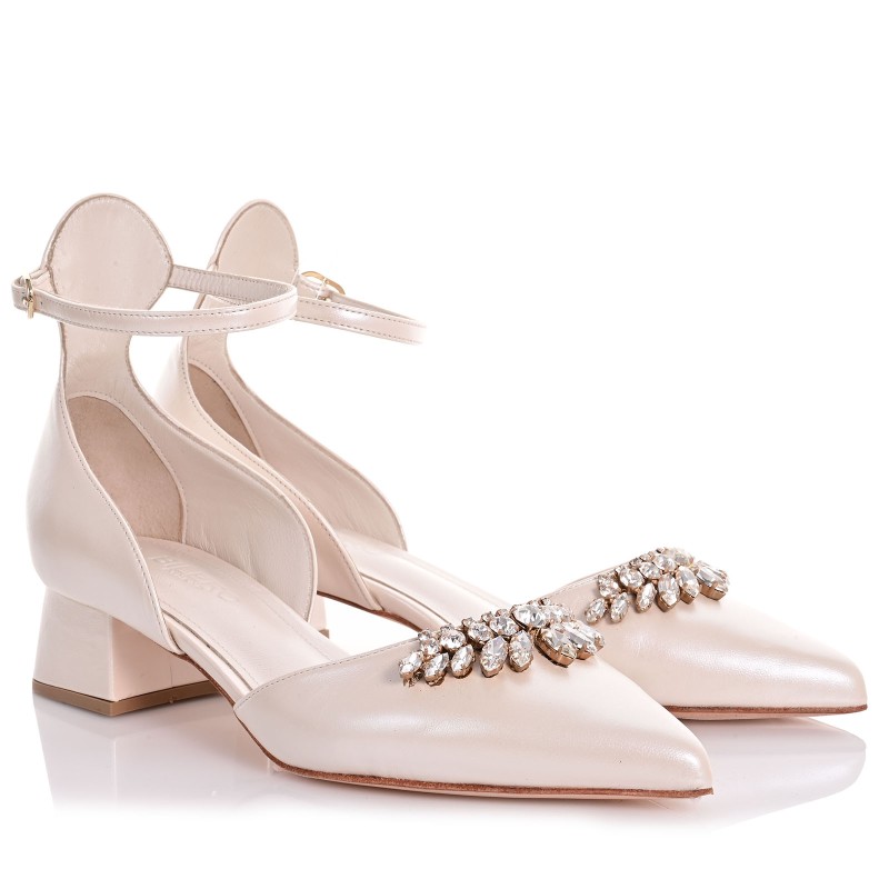 Ivory Leather Bridal Pumps