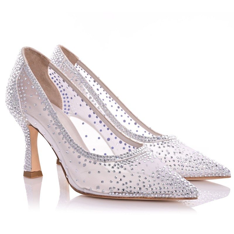 White Satin Bridal Pumps