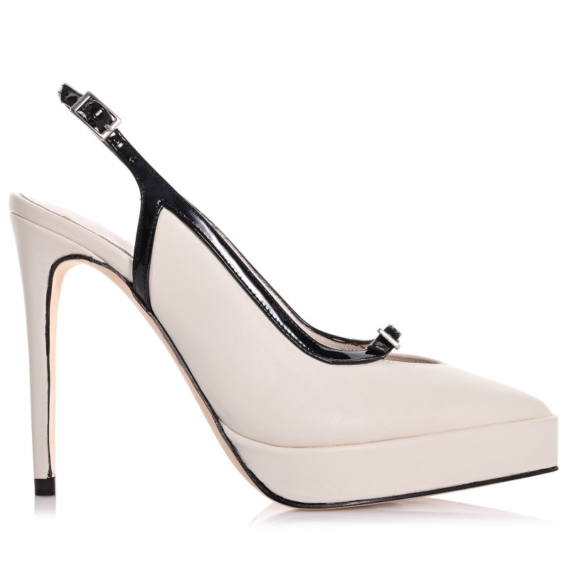 Women's Beige Leather Pumps