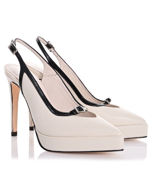 Women's Beige Leather Pumps