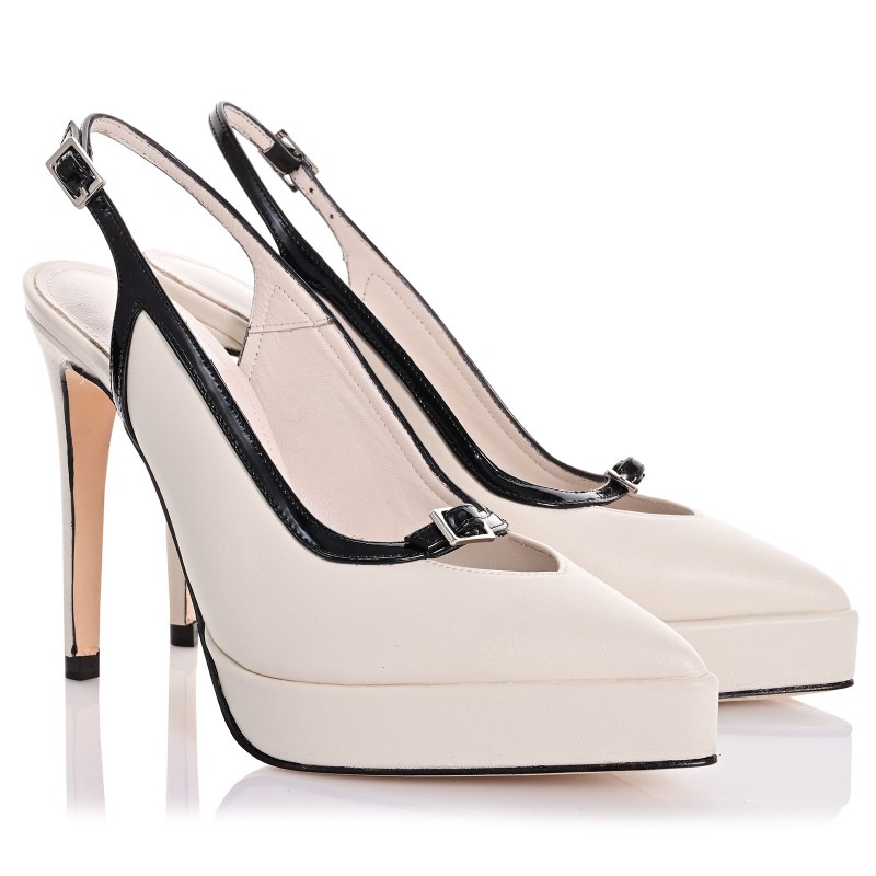Women's Beige Leather Pumps